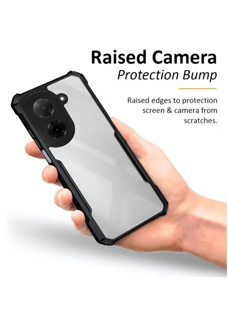Xundo Clear Case for Xiaomi Redmi A5 4G | Premium Rugged | Durable Shock-absorbing Frame | Black Border | Thermoplastic Polyurethane | Airbag Anti-drop Protection - Clear - Image 3