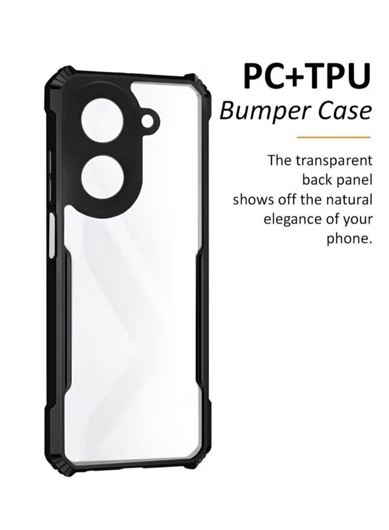 Xundo Clear Case for Xiaomi Redmi A5 4G | Premium Rugged | Durable Shock-absorbing Frame | Black Border | Thermoplastic Polyurethane | Airbag Anti-drop Protection - Clear - Image 2