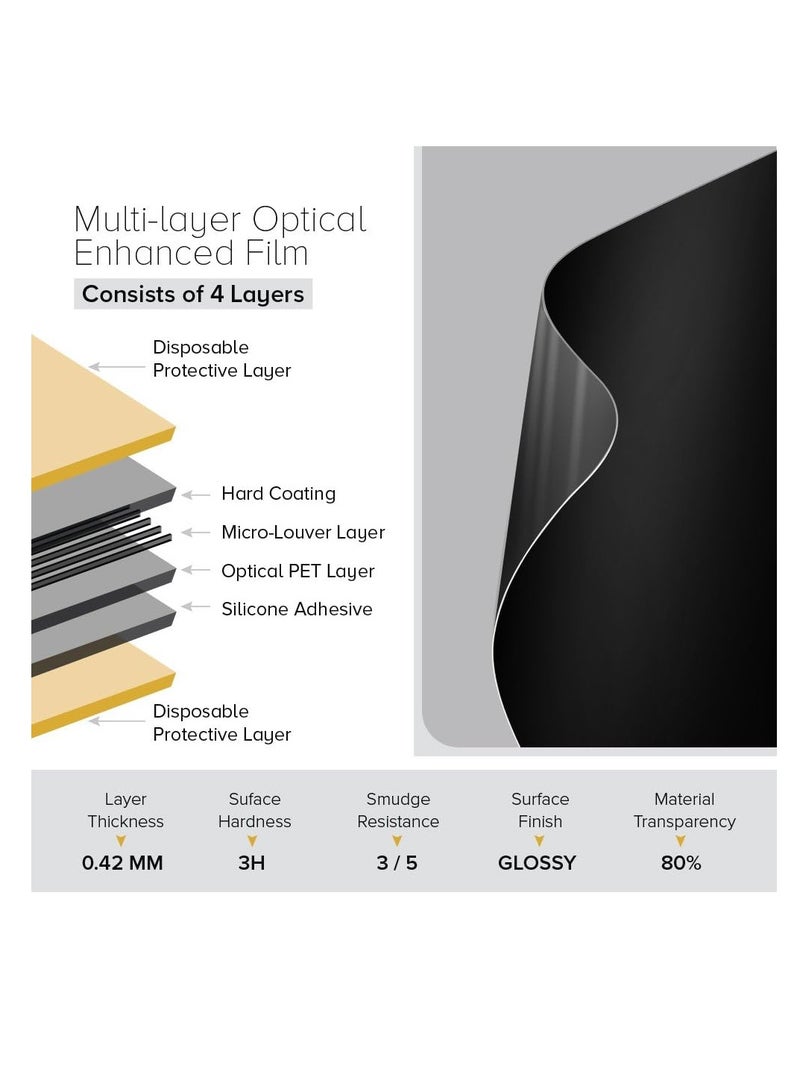 1Pack Horizontal Privacy Screen Protector Compatible with Huawei MatePad 11.5s 2024/Matepad 11.5 2023/Matepad Air 11.5 2023,Bubble Free,Frosted Anti Peeping Film - Image 4
