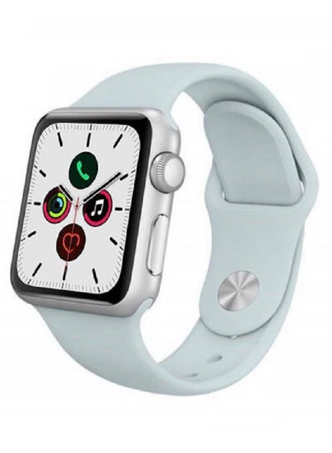 سوار بديل متين لساعة Apple Watch Series 1/2/3/4/5/6/7/8/9 باللون الرمادي الفاتح وتصميم نابض بالحياة يتماشى بشكل جيد مع معظم مظهرك مقاس 42/44/45/49 - Image 2