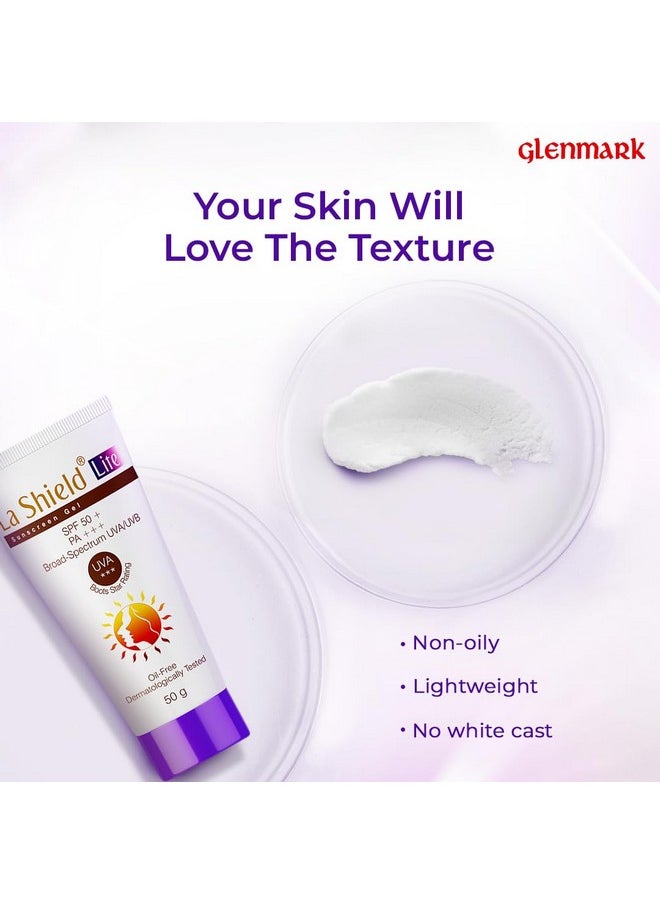 La Shield - Lite Spf 50 Pa+++ Mineral Sunscreen Gel | Skin Brightening In 3 Weeks| No White Cast | Broad Spectrum | Oil-Free | Pa +++ | Dermatologist Prescribed | All Skin Types | 50G - Image 1