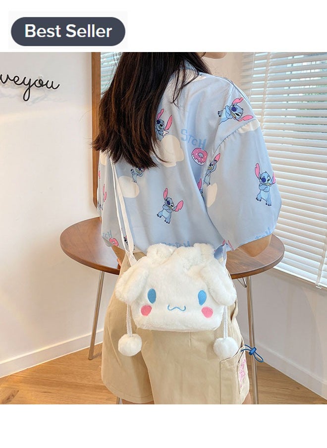 Cinnamon - Sanrio Cinnamon Shoulder Bag Plush Bag Crossbody Bag Bucket Storage Bag - Image 1