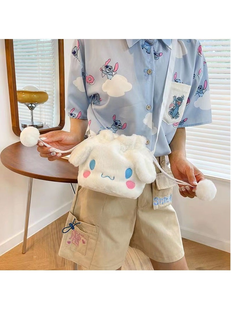 Cinnamon - Sanrio Cinnamon Shoulder Bag Plush Bag Crossbody Bag Bucket Storage Bag - Image 1