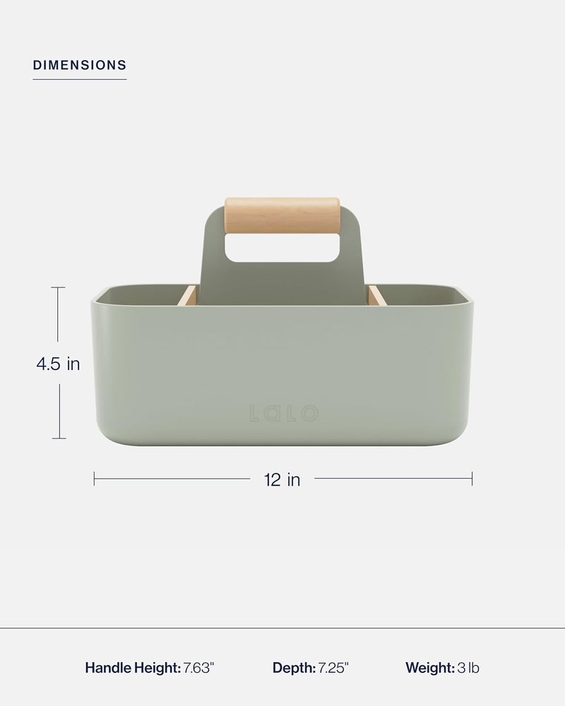 Lalo The Caddy - Multi-Purpose Storage Solution with Removable Dividers, Perfect as a Diaper Caddy, Bath Time Organizer & Art Caddy, BPA-Free, Multiple Compartments - Sage - Image 4