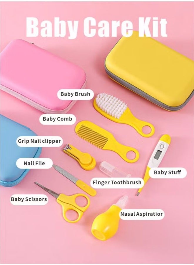 nubite 9-Piece Baby Care and Grooming Kit with Thermometer, Nasal Aspirator, Toothbrush, Emery Board, Nail Clipper, Scissor, Brush, Comb and Carry Case, Portable Healthcare Essential Daily Care Bathing Tool for Toddler Infant Yellow  - Image 3