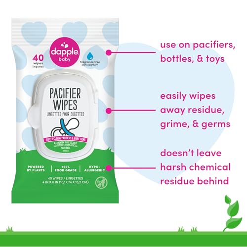 dapple مناديل دابل لتهدئة الأطفال، للأطفال والرضع، أساسيات حقيبة الحفاضات، خالية من العطور 40 قطعة، عبوة من 3 - Image 2