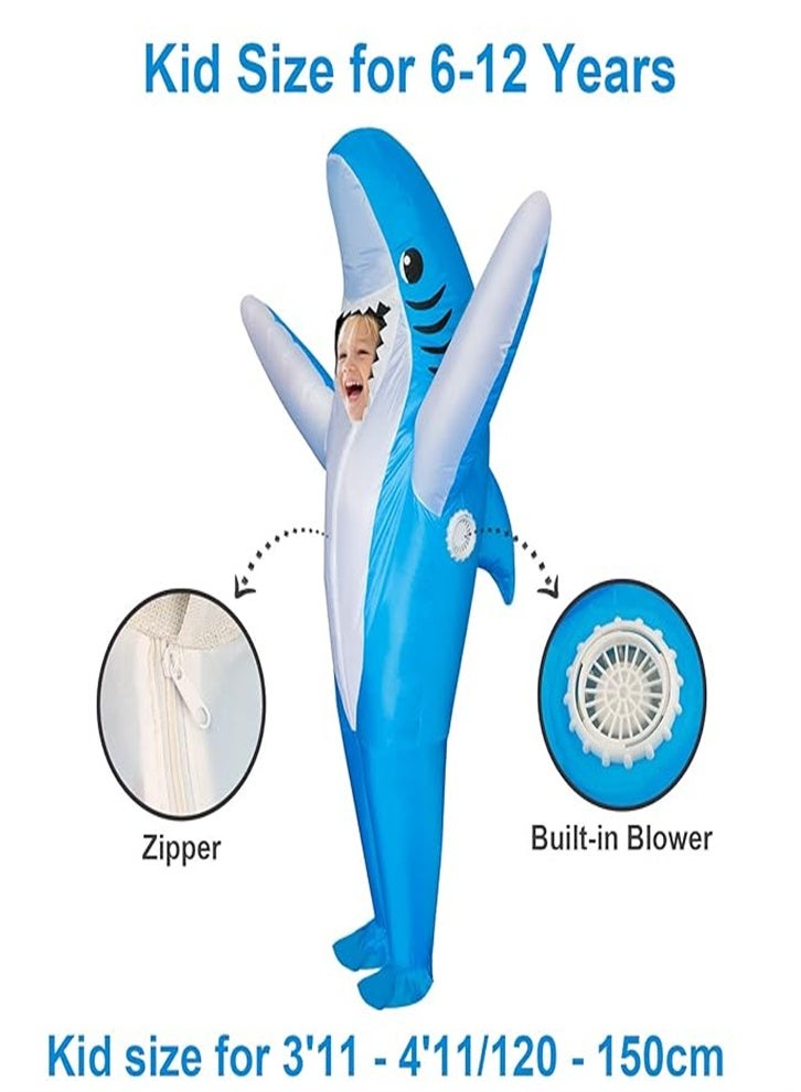 Children's Shark Waterproof Inflatable Costume, Suitable for Children's Festivals, Parties, Fun and Joy, Durable and Reusable (Blue) - Image 5