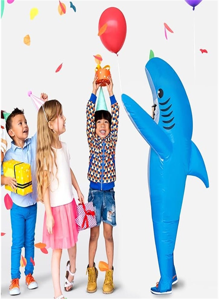Children's Shark Waterproof Inflatable Costume, Suitable for Children's Festivals, Parties, Fun and Joy, Durable and Reusable (Blue) - Image 3