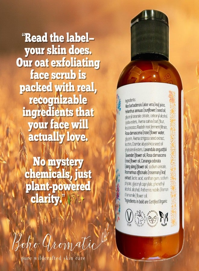 Boho Aromatic Oat Cleansing Facial Scrub, Calming Milky Oat-Based Cleanser Polishes away skin-dulling buildup without micro-tears, Face Wash to Soothe and Hydrate dry skin, Multi‑Function - Image 5