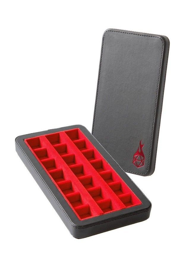 Forged Dice Co. Premium Standard Divided Dice Case Combined Dice Box And Dice Tray Holds Polyhedral Dice Sets 21 Feltlined Chambers Magnetic Lid Closure Perfect Metal Dice Storage Box Red  - Image 3