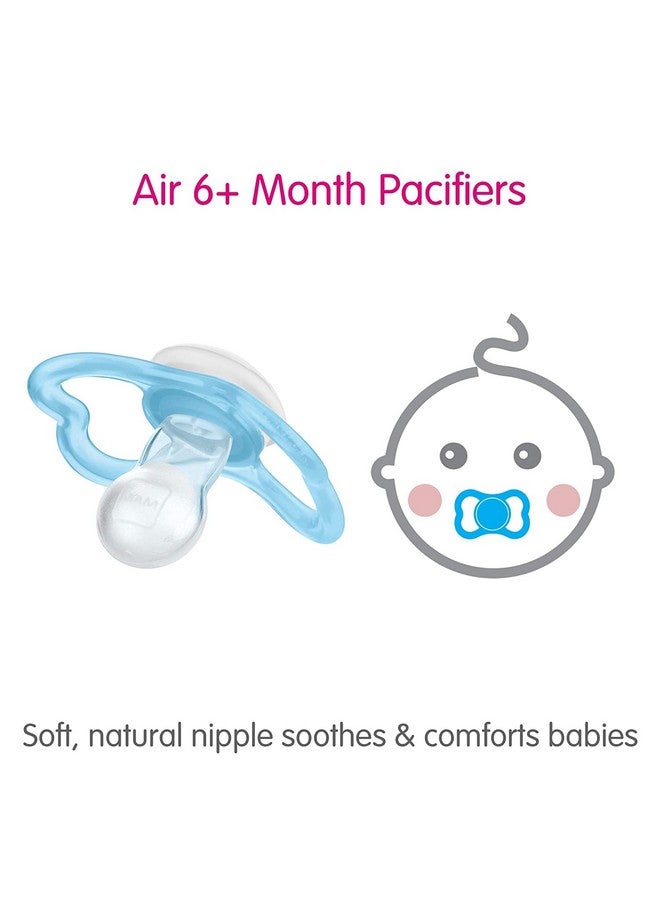 MAM Air Night & Day Baby Pacifier, for Sensitive Skin, Glows in The Dark, 3 Pack, 6-16 Months, Girls, 3 Count (Pack of 1) - Image 2