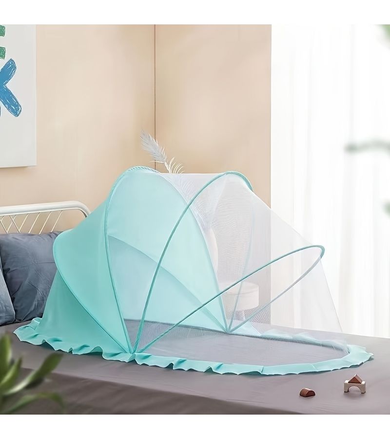 Gray Heart Shaped Mosquito Net for Kids 0 1 Year Easy Folding Microfiber - Image 4