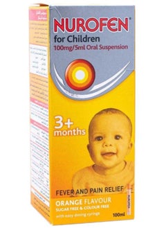 NUROFEN Nurofen Fever & Pain Relief for 3M+ Children Orange Flavor 100ml 