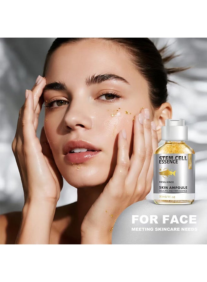 EELHOE Stem Cell Essence,Salmon DNA Gold Foil Salmon Facial Essence Ampoule - Anti-wrinkle, Fades Acne Scars, Improves Skin Texture, Evens Skin Tone,30ml - Image 2