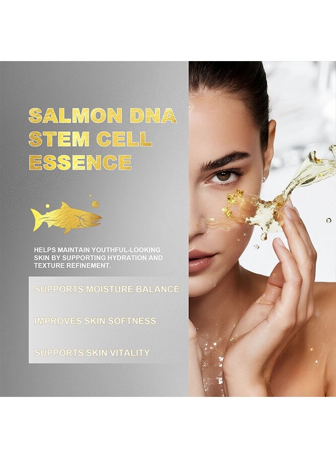 EELHOE Stem Cell Essence,Salmon DNA Gold Foil Salmon Facial Essence Ampoule - Anti-wrinkle, Fades Acne Scars, Improves Skin Texture, Evens Skin Tone,30ml - Image 4