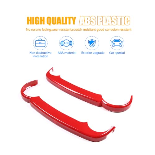 LLKUANG Car ABS Center Console Navigation Side Trim Strip Fit for Toyota FJ Cruiser 2007-2021,Dashboard Navigation Side Decorative Strip Cover -2 PCS (Red) - Image 4