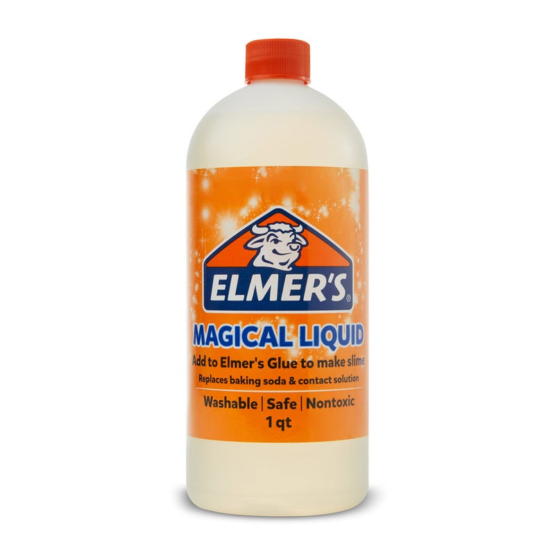 Elmer's Magical Liquid Slime Activator Solution, Updated Formula for Double Slime Output, Safe and Washable, 1 Quart - Image 1