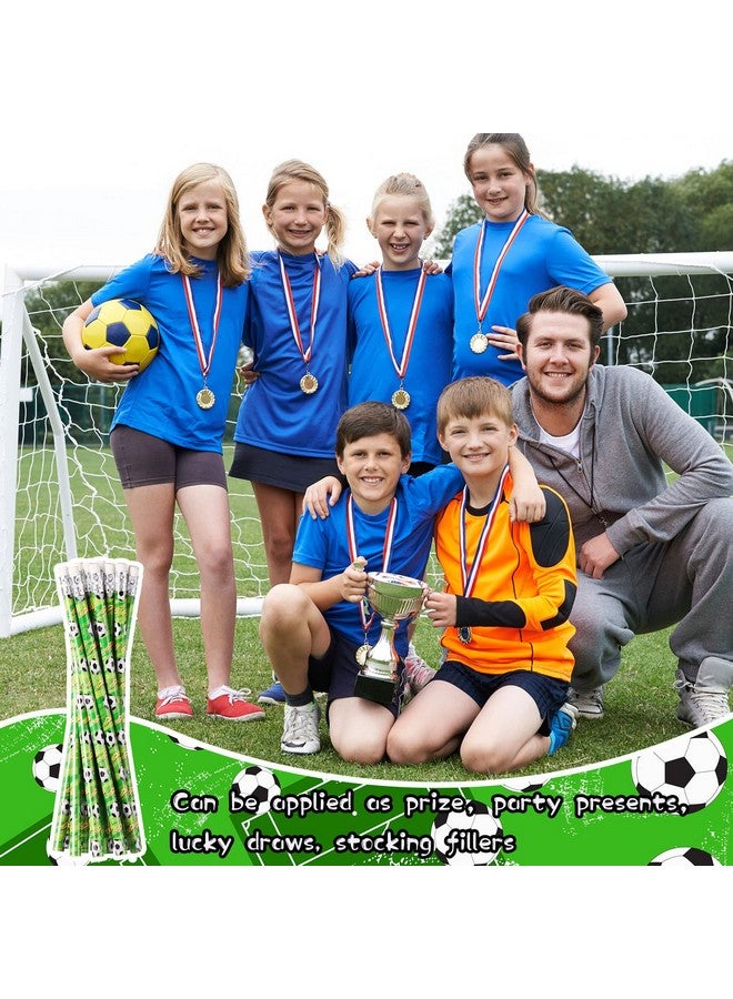 تاوباري 32 قطعة أقلام رصاص رياضية للأطفال لكرة القدم والبيسبول وكرة القدم وكرة السلة مع ممحاة الكرة وأقلام رصاص خشبية للمدرسة والقرطاسية وحفلات مكافأة الطلاب والمعلمين واللوازم المكتبية (كرة القدم) - Image 5