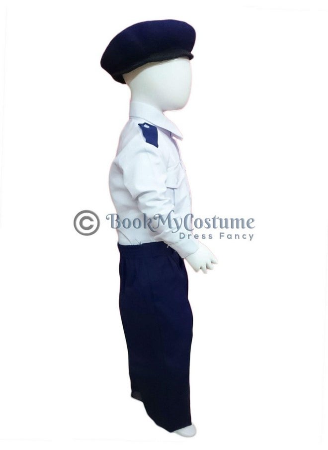بوك ماي كوستيوم - زي تنكري لشرطي المرور مع قبعة وصفارة من BookMyCostume - أزرق/أبيض، مناسب للأطفال من عمر 5 إلى 6 سنوات - Image 1