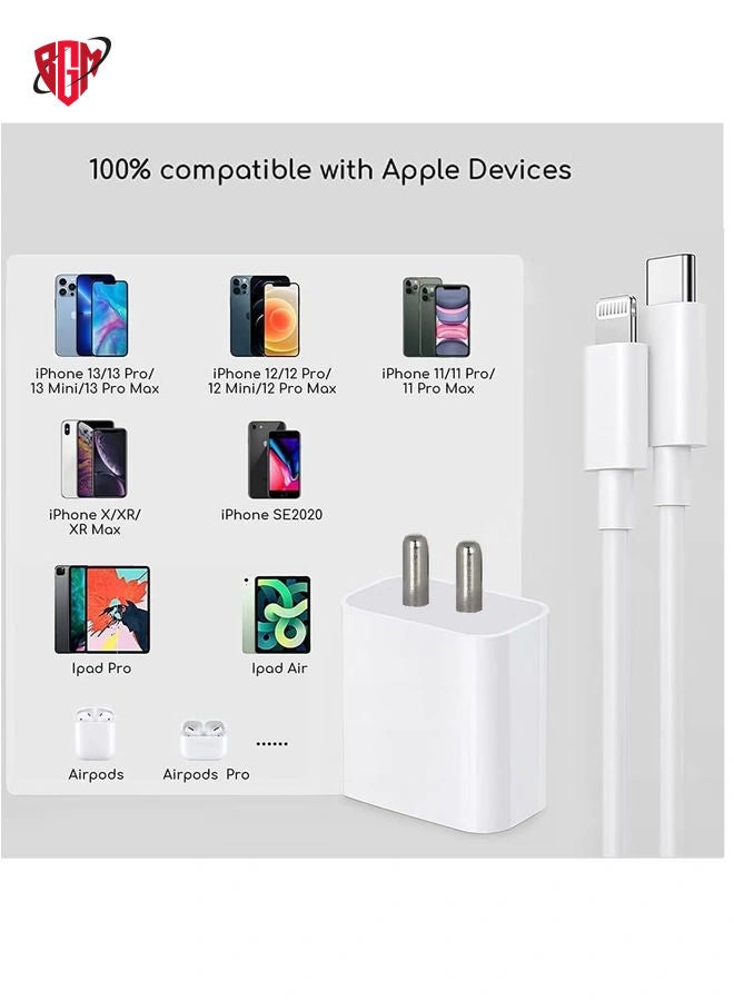 BGM 20W PD Charger for iPhone Original 20W PD Fast Type C Wall Charger with Charging Compatible Compatible with iPhone13/13 Mini Pro Max/12 Pro Max/12 Mini/11 Pro Max/Xs Max/XR/X/8Plus,iPad  - Image 3