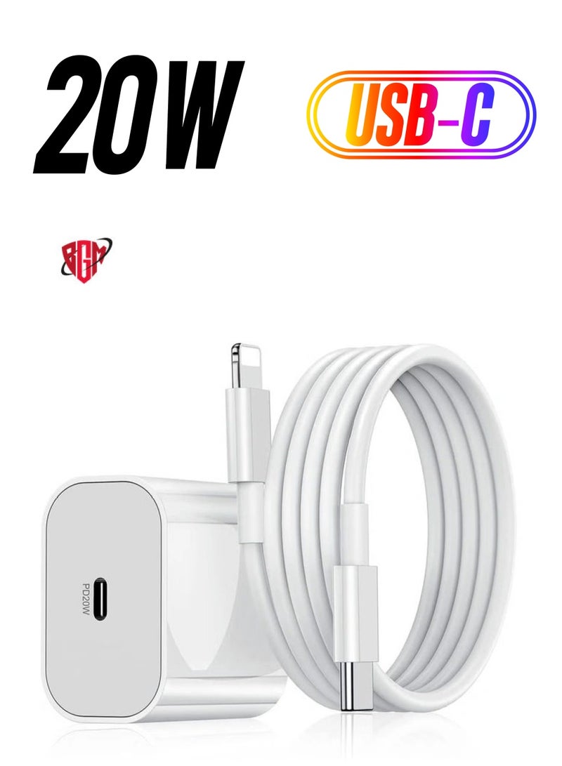 BGM 20W PD Charger for iPhone Original 20W PD Fast Type C Wall Charger with Charging Compatible Compatible with iPhone13/13 Mini Pro Max/12 Pro Max/12 Mini/11 Pro Max/Xs Max/XR/X/8Plus,iPad  - Image 1