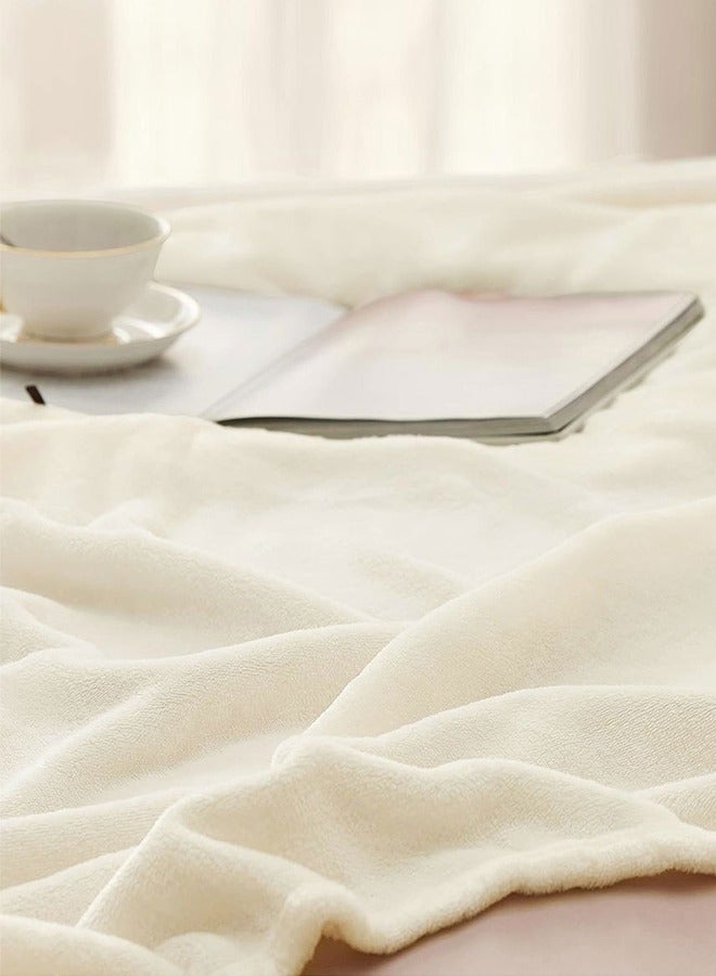 Bukela Flannel Microfiber Sofa Blanket Luxury Light Silver Throw Blanket, King Size Lightweight and Comfortable for Bed and Sofa, Super Soft and Warm Silver Solid Color 150x200 cm  - Image 3