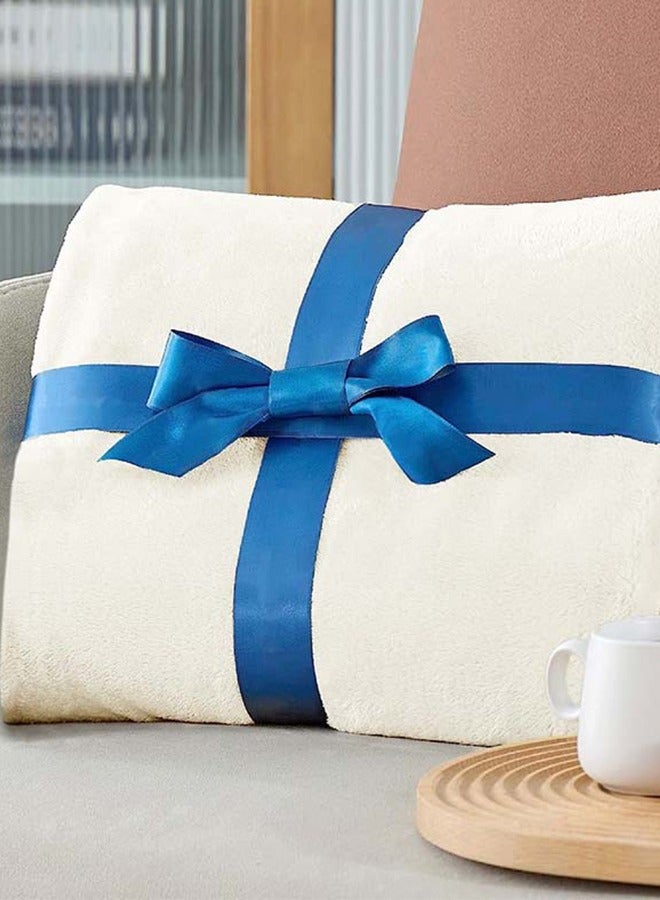 Bukela Flannel Microfiber Sofa Blanket Luxury Light Silver Throw Blanket, King Size Lightweight and Comfortable for Bed and Sofa, Super Soft and Warm Silver Solid Color 150x200 cm  - Image 4