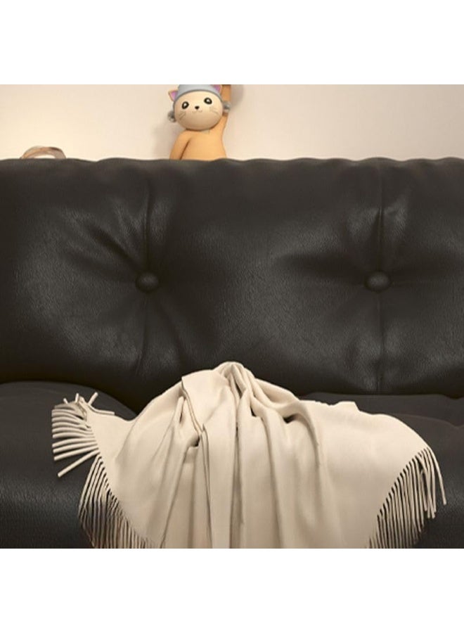 Ripple FURNITURE UAE Homes Leather Loveseat Sofa, Pet-Friendly Parlour Seating, Black - Image 3