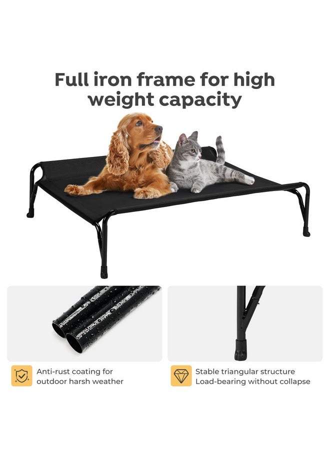 Veehoo Elevated Raised Dog Bed, Original Cooling Outdoor Dog Cot with Double Sided Protective Fence for Large Dogs, Washable Breathable Mesh, V-Shaped No-Slip Feet, Large, Black - pzsku/Z5D67A4323C3408F23EEAZ/45/_/1737032199/1efce3a1-b290-4eaf-9ad5-73669eb05e85