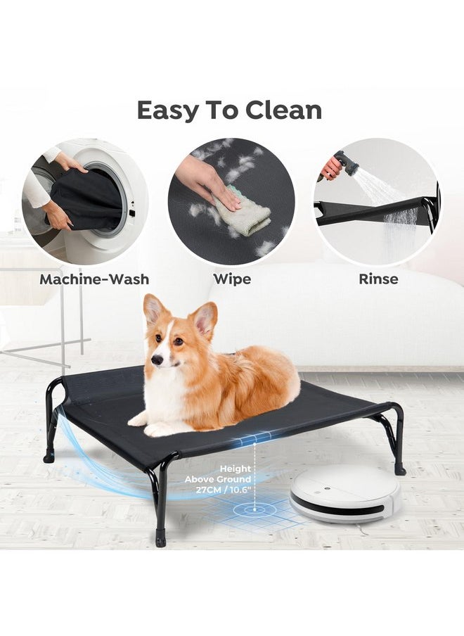 Veehoo Elevated Raised Dog Bed, Original Cooling Outdoor Dog Cot with Double Sided Protective Fence for Large Dogs, Washable Breathable Mesh, V-Shaped No-Slip Feet, Large, Black - pzsku/Z5D67A4323C3408F23EEAZ/45/_/1737032221/ddb177d0-6cd3-4a47-9705-9bf06460788e