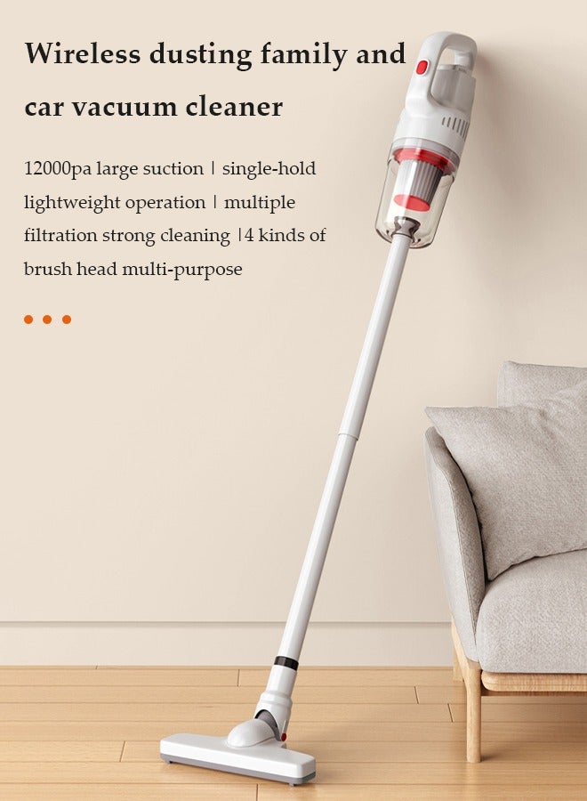 DUNISO Car Vacuum Cleaner With 4 Brush Heads, 12000pa Suction, Low Noise Rechargeable, Suitable For Carpet, Hard Floor, Pet Hair Removal, Car Cleaning - Image 2