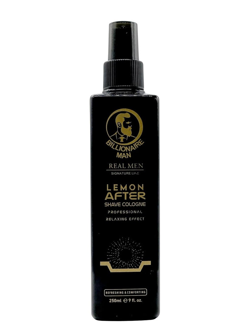 بيليونير مان BILLIONAIRE MAN REAL MEN SIGNATURE LINE كولونيا ما بعد الحلاقة بالليمون 250 مل مع شعور رائع ومريح - Image 1