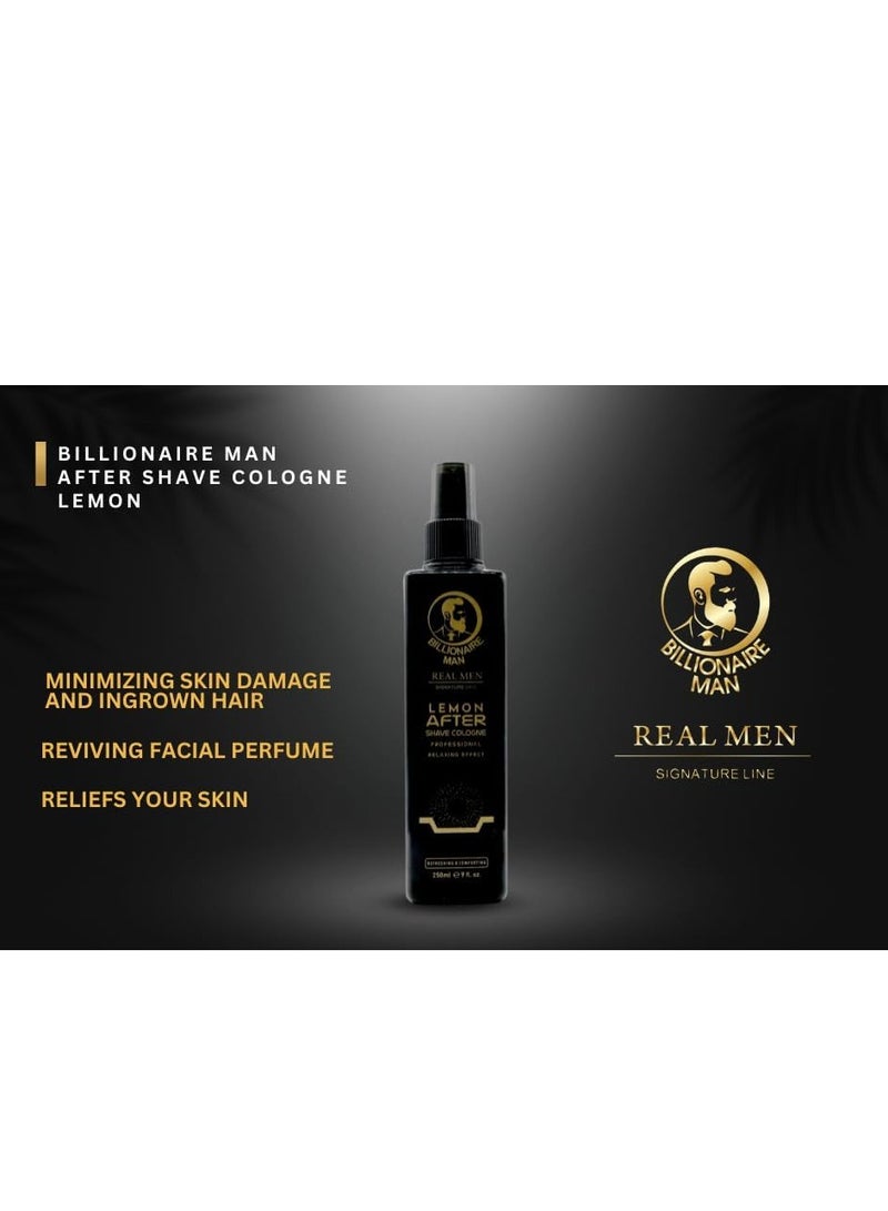 بيليونير مان BILLIONAIRE MAN REAL MEN SIGNATURE LINE كولونيا ما بعد الحلاقة بالليمون 250 مل مع شعور رائع ومريح - Image 5