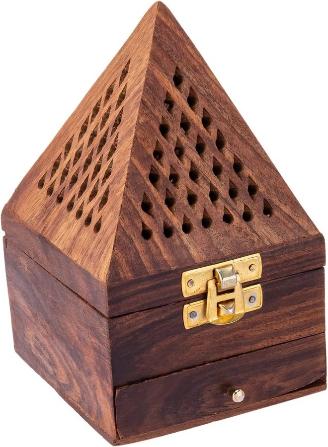 AKDC Wooden Incense Burner 9Cm X 9Cm X 15Cm Brown - Image 4