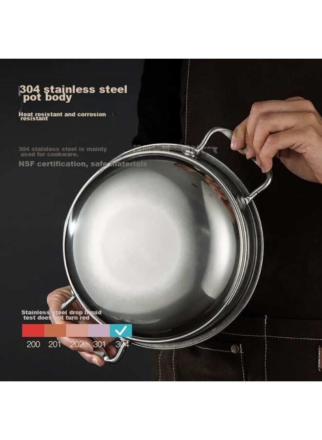MAX COOK Meichun 304 Stainless Steel Hot Pot, Alcohol Stove Small Hot Pot Dry Pot Compatible With Liquids And Solids, With Hot Pot Ladle 16cm Mct762 - Image 1