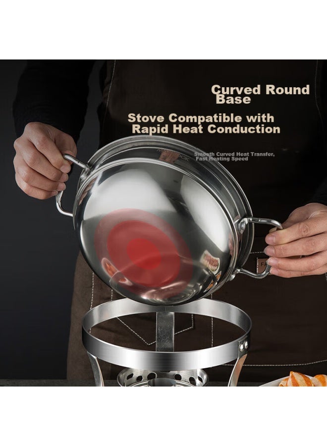 MAX COOK Meichun 304 Stainless Steel Hot Pot, Alcohol Stove Small Hot Pot Dry Pot Compatible With Liquids And Solids, With Hot Pot Ladle 16cm Mct762 - Image 4