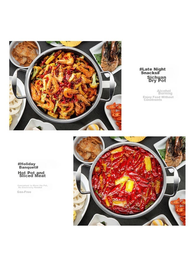 MAX COOK Meichun 304 Stainless Steel Hot Pot, Alcohol Stove Small Hot Pot Dry Pot Compatible With Liquids And Solids, With Hot Pot Ladle 16cm Mct762 - Image 5