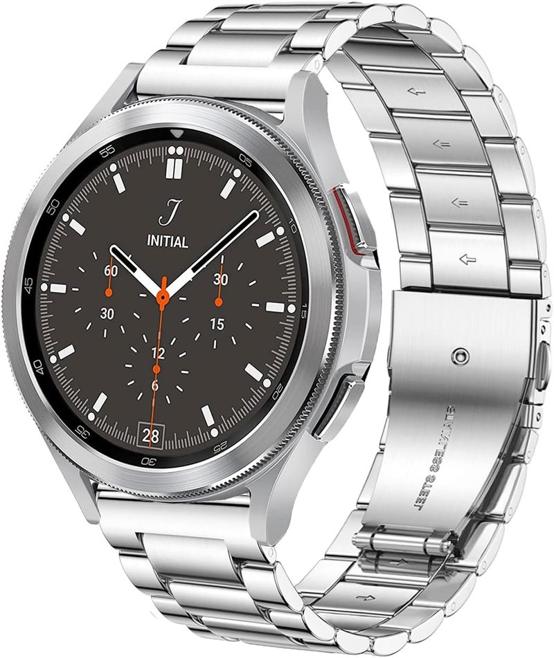 DEALELE Bands Compatible with Samsung Galaxy Watch 7 / FE / 6/6 Classic / 5/5 Pro / 4/4 Classic/Galaxy 3 41mm, 20mm Stainless Steel Metal Replacement Strap for Women Men - Image 1
