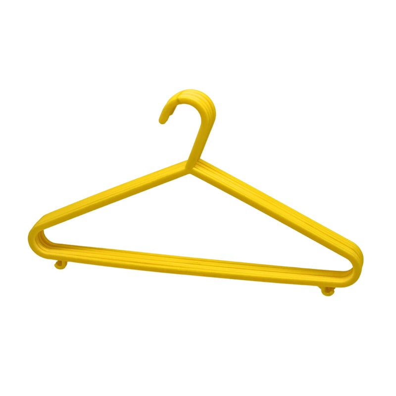Mahaware Wardrobe Polypropylene Hanger, Pack of 6, Yellow - Cloth Hangers for Clothes Hanging - Image 3