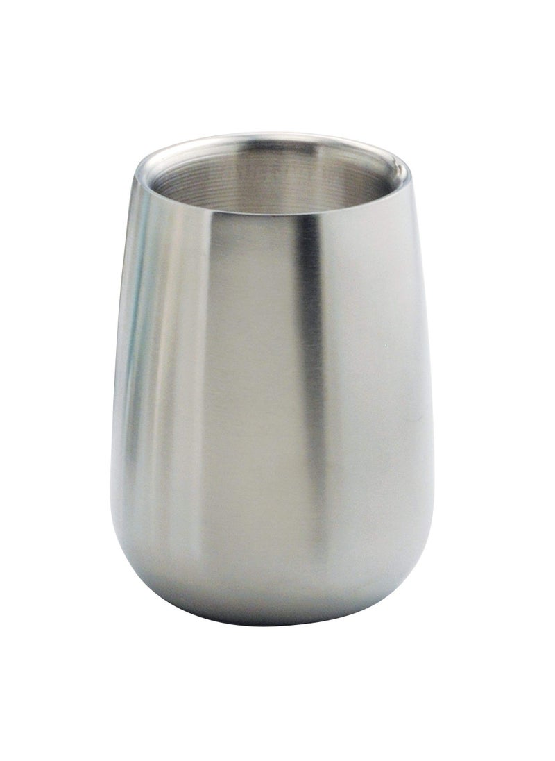 InterDesign iDesign Nogu Metal Tumbler Cup, Holder for Makeup Brushes, Toothbrushes, Glasses, Brushes on Bathroom, Vanity Countertops, College Dorm, Bedroom Desks, 3.25" x 3.25" x 4" - Brushed Stainless Steel  - Image 5