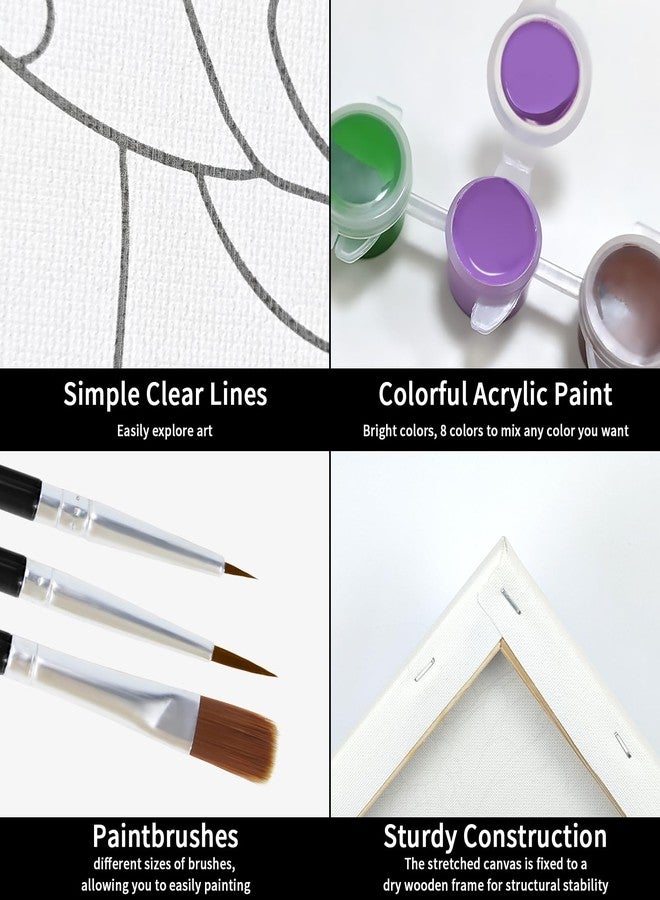 VOCHIC 2 Pack Couples Paint Party Kits Pre Drawn Canvas for Adults Paint and Sip Kit Date Night Games for Couples Painting Valentine's Day (12x16 Inches, Sneakers) - Image 5