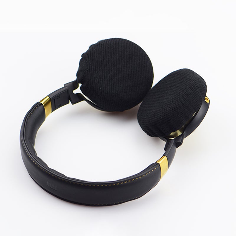 2 Pairs Stretchable Fabric Headphone Covers Washable Ear Sleeve Earpad Protector Headphones with 6-8.5cm - Size S (Black) - Image 5