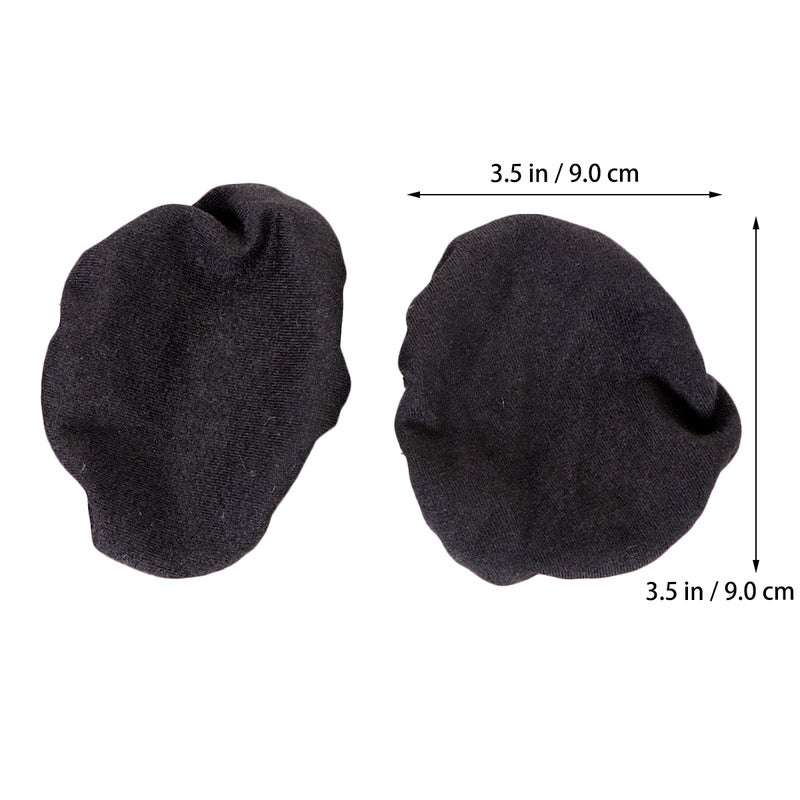 2 Pairs Stretchable Fabric Headphone Covers Washable Ear Sleeve Earpad Protector Headphones with 6-8.5cm - Size S (Black) - Image 3