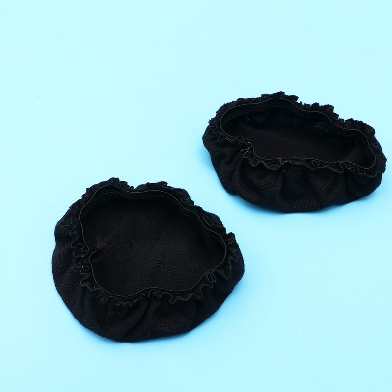 2 Pairs Stretchable Fabric Headphone Covers Washable Ear Sleeve Earpad Protector Headphones with 6-8.5cm - Size S (Black) - Image 1