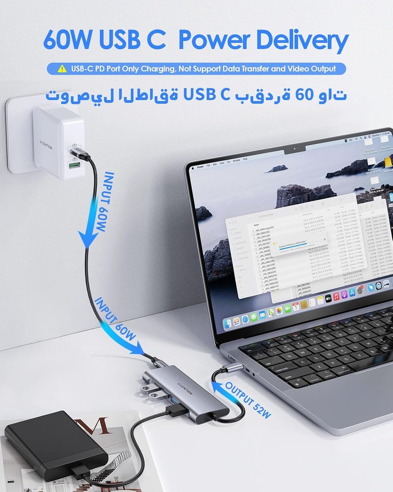 Lention USB C Hub with 4 USB 3.0 Ports and Type C Charging Compatible 2025-2016 MacBook Pro 13/15/16, New Mac Air, Surface Book 3/Go, Chromebook, More, Stable Driver Adapter (CB-C31, Space Gray) - Image 5