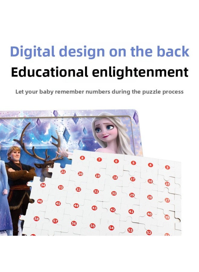 ألغاز ديزني آيس آند سنو سبايدر مان برينسيس للأطفال مكونة من 96 قطعة بإطار خشبي ألعاب التعليم المبكر والذكاء للأطفال - اللون: فروزن 96 قطعة من 0858 - Image 5
