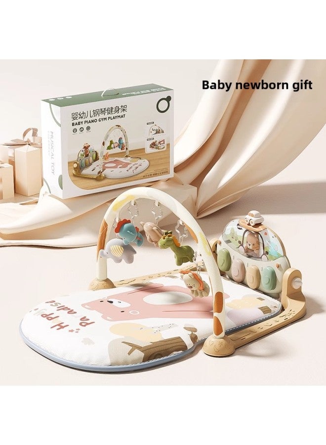 Pedal Piano Newborn Baby Fitness Rack Baby Boys And Girls Music Toys 0-1 Years 3-6 Months 12-Color:Bluetooth Remote Control Guardrail [gift Box] Pink + Charging + Early Education Aircraft-Specifications:Default  - Image 2