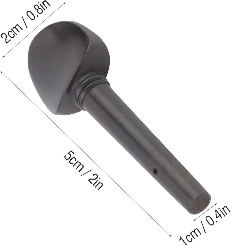 Keenso 4 Pcs Ebony Solid Wood Violin Strings Shaft with Smooth for Replacement Tuning and Maintenance Violin Pegs (1/2 violin strings, ebony hairtail fish eyes four) - Image 2