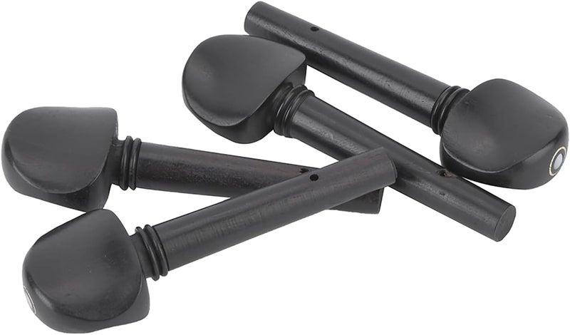 Keenso 4 Pcs Ebony Solid Wood Violin Strings Shaft with Smooth for Replacement Tuning and Maintenance Violin Pegs (1/2 violin strings, ebony hairtail fish eyes four) - Image 4