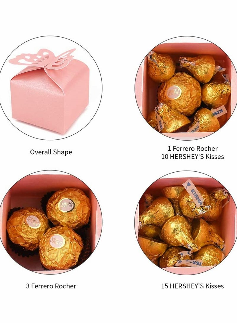Excefore 100PCS Pink Butterfly Favor Boxes, Butterfly Candy Box Decoration Party Wedding Birthday Small Butterfly Gift Boxes for Engagement Parties, Birthday Parties, Anniversaries and Holiday Gatherings(Pink) - Image 2